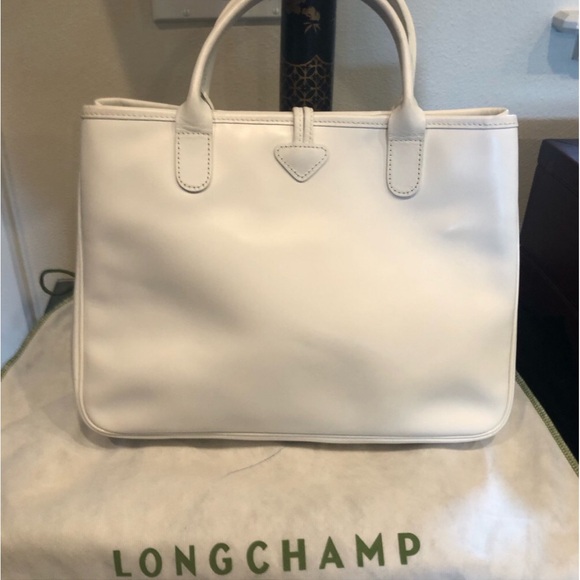 LONGCHAMP ROSEAU LEATHER TOTE NWOT WHITE - Picture 11 of 15